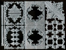 Scrap Die cut German Dresden Silver Foil Paper Embellishments Victorian Crafts