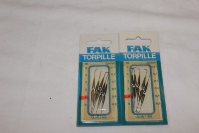 2pak-0,6g-''FAK TORPILLE''-OLIVETTES- OLIVENBLEI-DURCHLAUFBLEI-MADE IN FRANCE