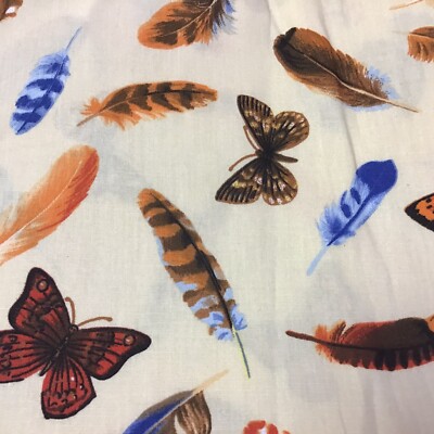 Feathers & Butterflies Wise Old Owls COTTON Fabric per yard Exclusively Quilters