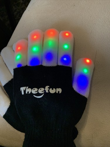 Theefun LED Handschuhe, 3 Farben 6 Modi Finger Leuchthandschuhe - Bild 1 von 7