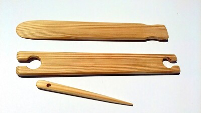3 Piece 8 inch  Wide Weaving Stick Shuttle and Pick up Stick