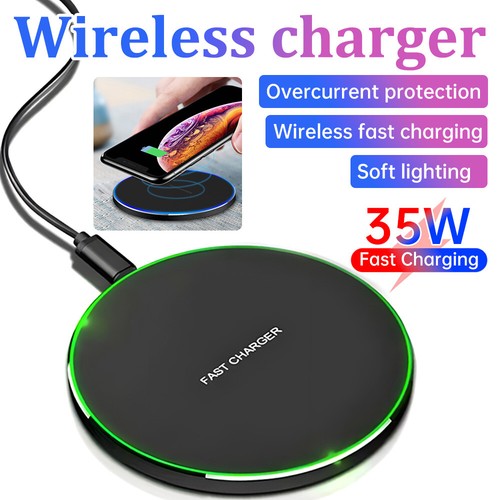 1x Wireless Charger Fast Charging Pad Mat For iPhone 15 Pro Max 14 13 Samsung - Picture 3 of 22