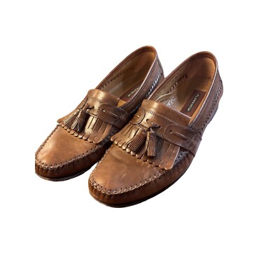 Florsheim Mens Brown Leather Tassel Detail Slip On Loafer  display picture 3