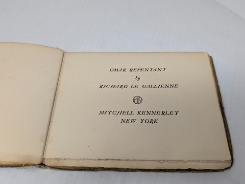 Omar Repentant, Richard Le Gallienne, 1908 Mitchell Kennerley, NY, Laid Paper - Imagen 3 de 16