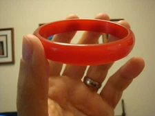 Vintage 1/2" Restored Bakelite Bracelet! Semi Translucent Tomato Red Color!