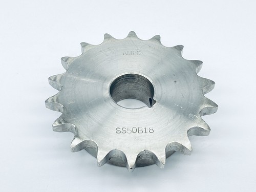 AMEC SS50B18 EDELSTAHL ROLLENKETTENRAD 18 ZÄHNE 1" BOHRUNG #50 - KETTE