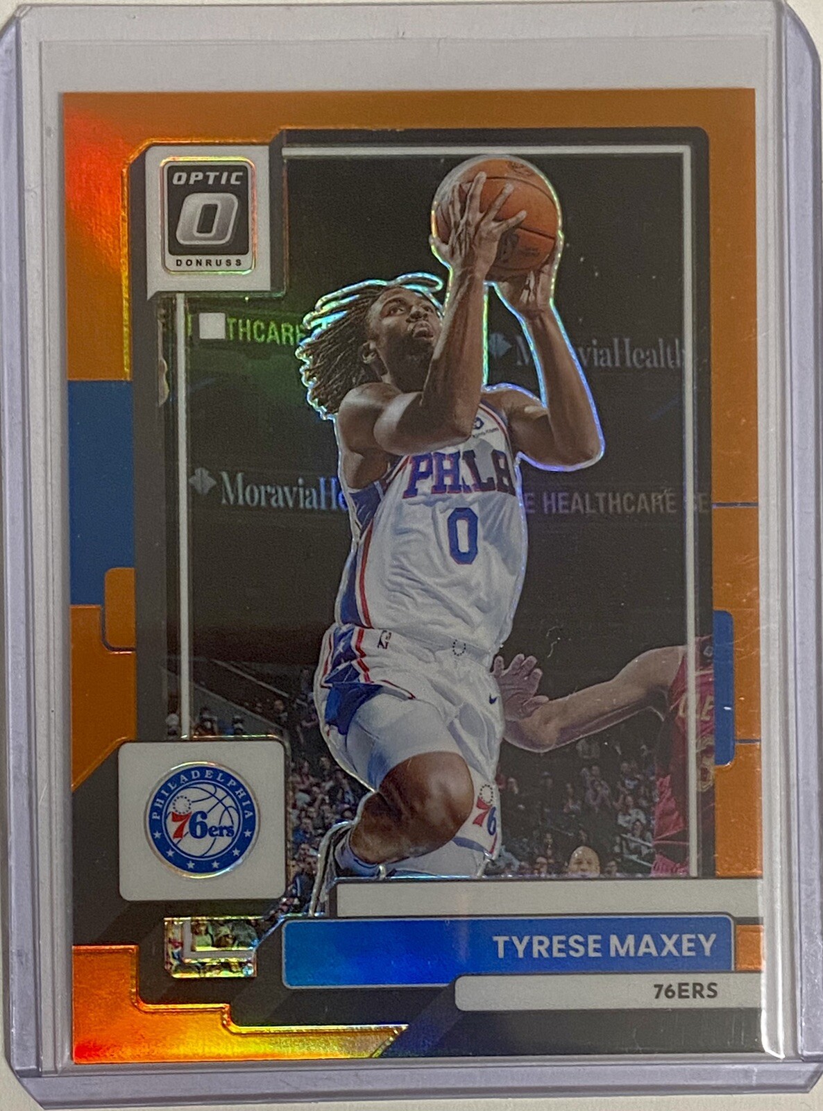 2022-23 Panini Donruss Optic NBA TYRESE MAXEY #26 Orange Prizm #’d /199 76ers