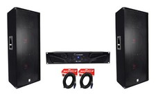 Crown Pro XLi1500 2 Channel DJ/PA Power Amplifier  2 Dual 15  3-Way Speakers
