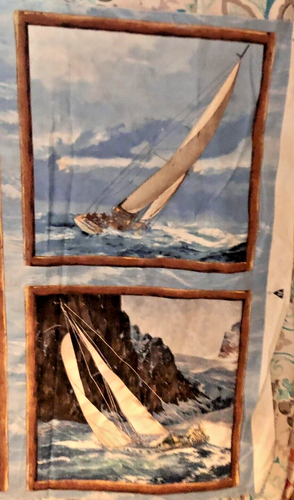 LIGHTHOUSE & BOATS Panel "Wind and Waves" by Douglas Laird 4 Wilmington Prints - Picture 4 of 8