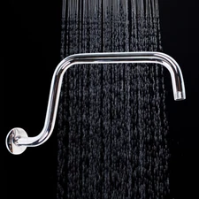 Shower Head Extension Arm with Flange"S" Shaped Shower Head Riser Extension Arm