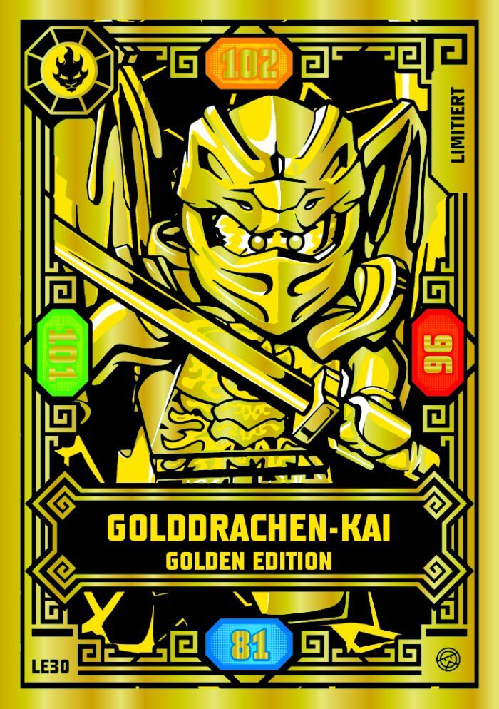 LEGO Ninjago Serie 8 Trading Card LE30 Golddrachen-Kai Gold