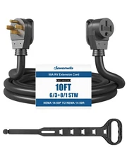 DEWENWILS 50 Amp RV Extension Cord, STW Outdoor Waterproof Power Cable, 10 FT