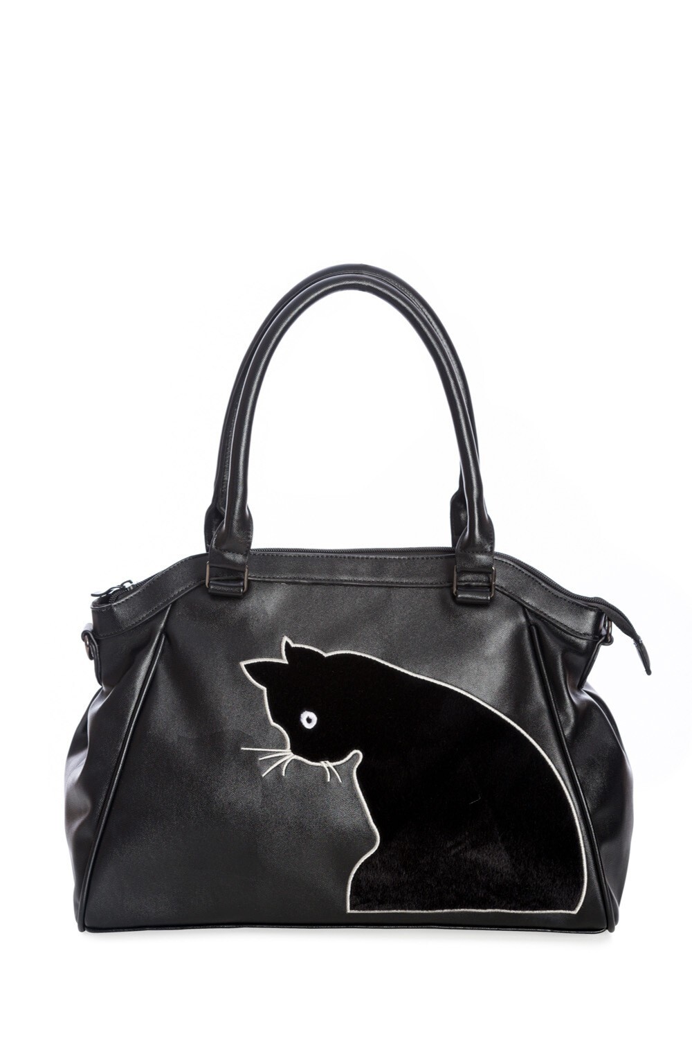 BANNED Apparel Womens Black Kitty Cat Retro Vintage Sabrina Handbag Bag