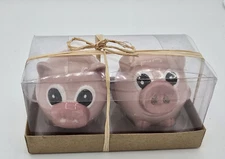 Tag Super Cute Ceramic, Pink Pigs, New, Salt and Pepper Shakers