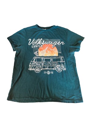 VOLKSWAGEN Women’s Adult XL Short Sleeve 1972 CAMPER Crew Neck T Shirt 