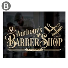 Barber Shop Window Stickers Sign Decal Salon Traditional American Modern Style