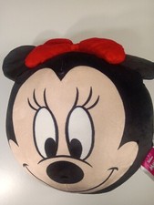 Minnie Mouse Disney Store Head Face Pillow Plush Red Bow 14 R1