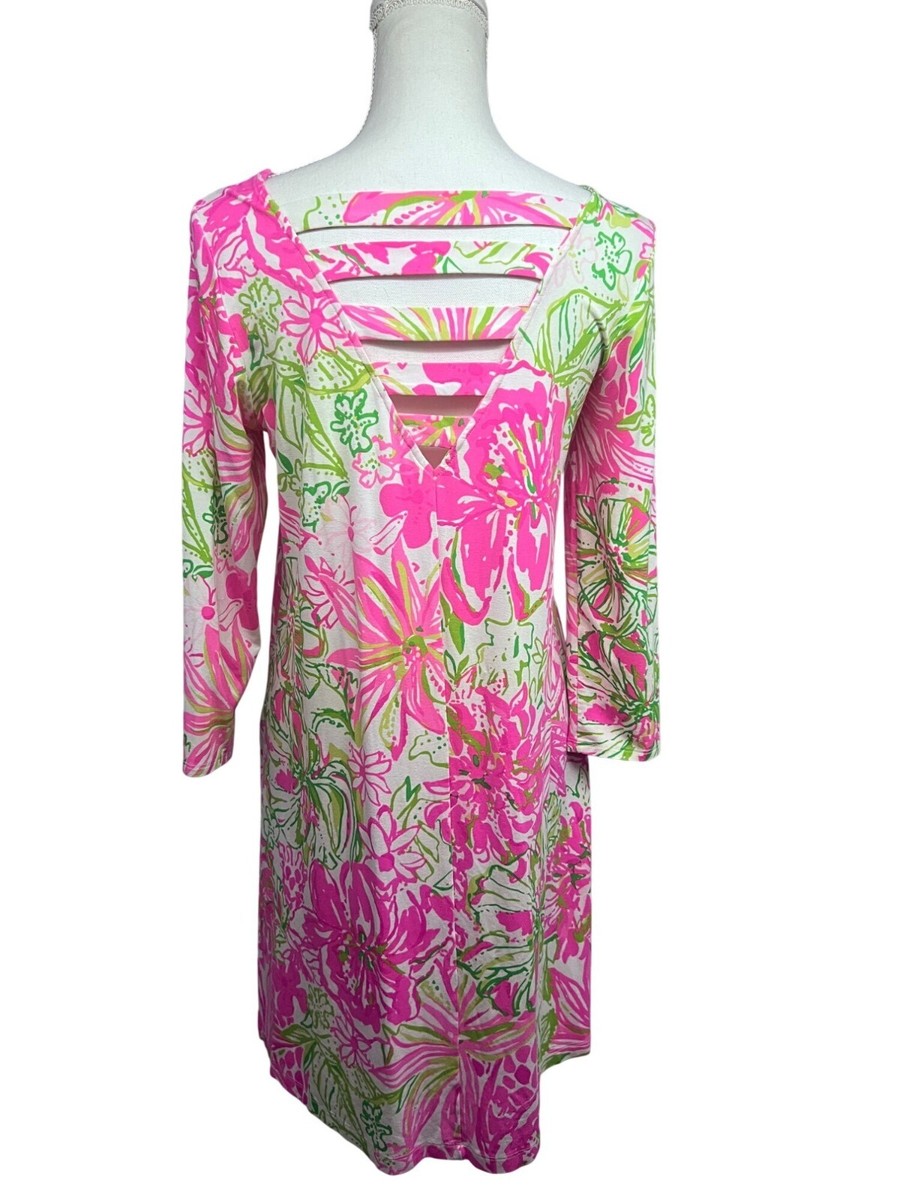 knee length dresses for ladies 1960's Lilly Pulitzer Leaves and Flowers A-Line Dress main image 0