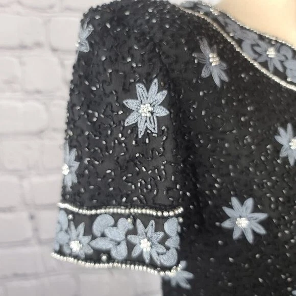 Blusa de lantejoulas vintage Papell Boutique, média - Imagem 4 de 4