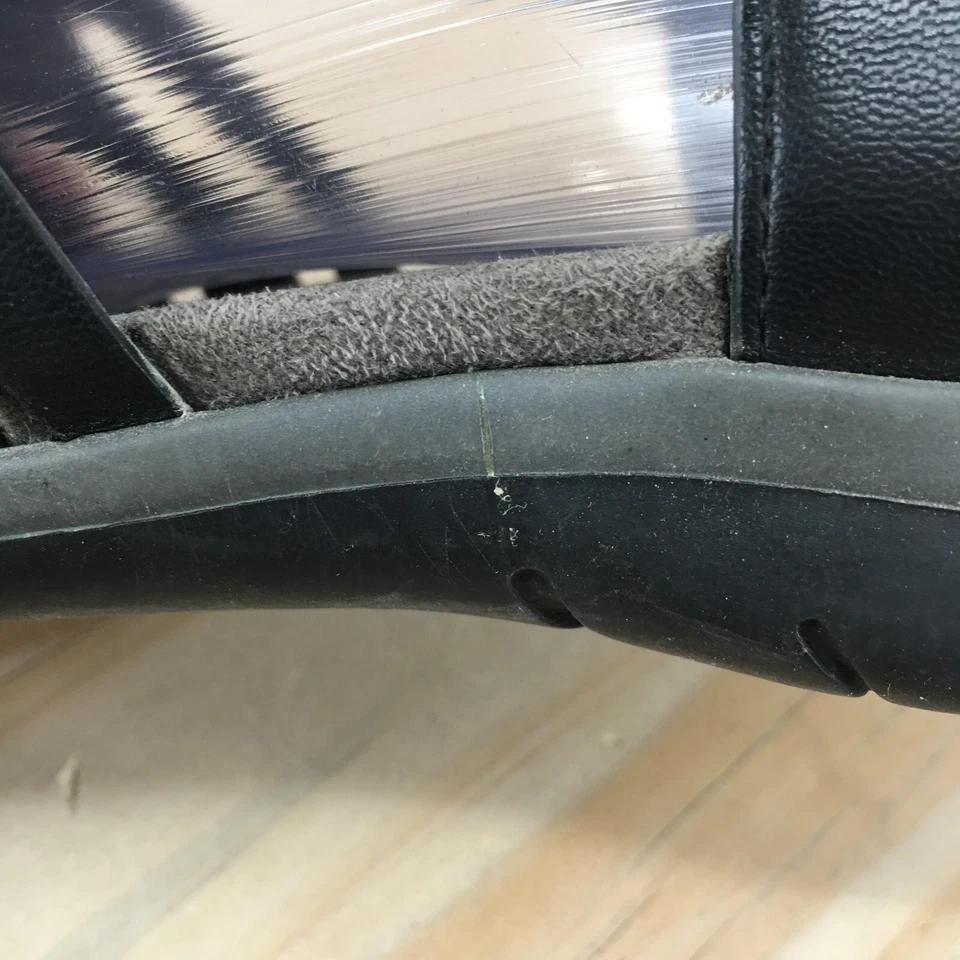 Sandalias Baretraps para mujer 7 anchas Kirstey Gladiador negras imitación cuero punta abierta Foto 4 de 4