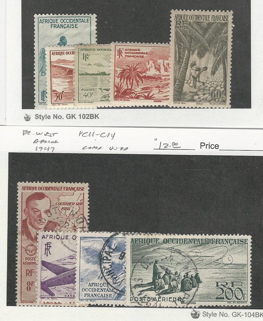 French West Africa, Postage Stamp, #36-40 Mint Hinged, C11-C14