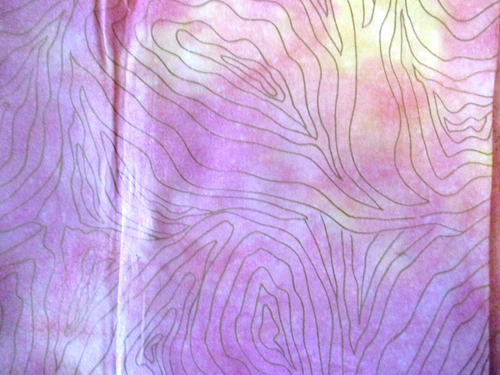 2 YDS MOTTLED PINK W GOLD LINES BATIK 100% COTTON - Picture 2 of 4