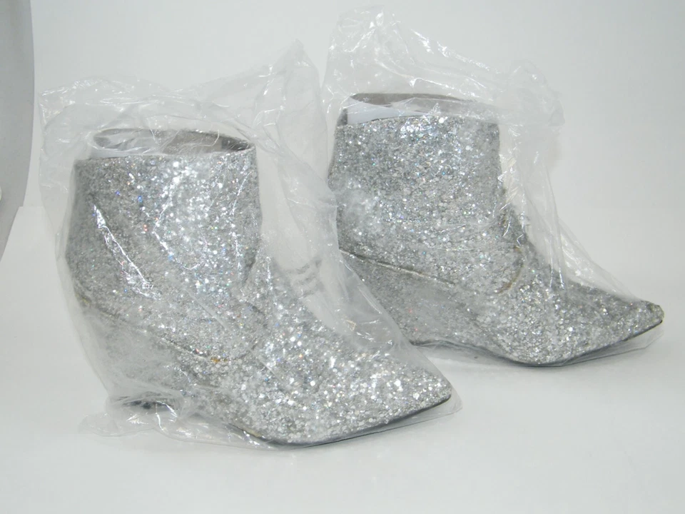 ¡NUEVO! MICHAEL ANTONIO CITRON - BOTINES PLATA BRILLO BOTINES BOTINES 6 1/2 Foto 4 de 4