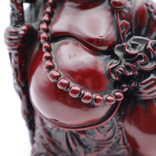 Chinese Red Resin Happy Laughing Buddha Figurine Statue-Heavy Weight - Picture 7 of 15