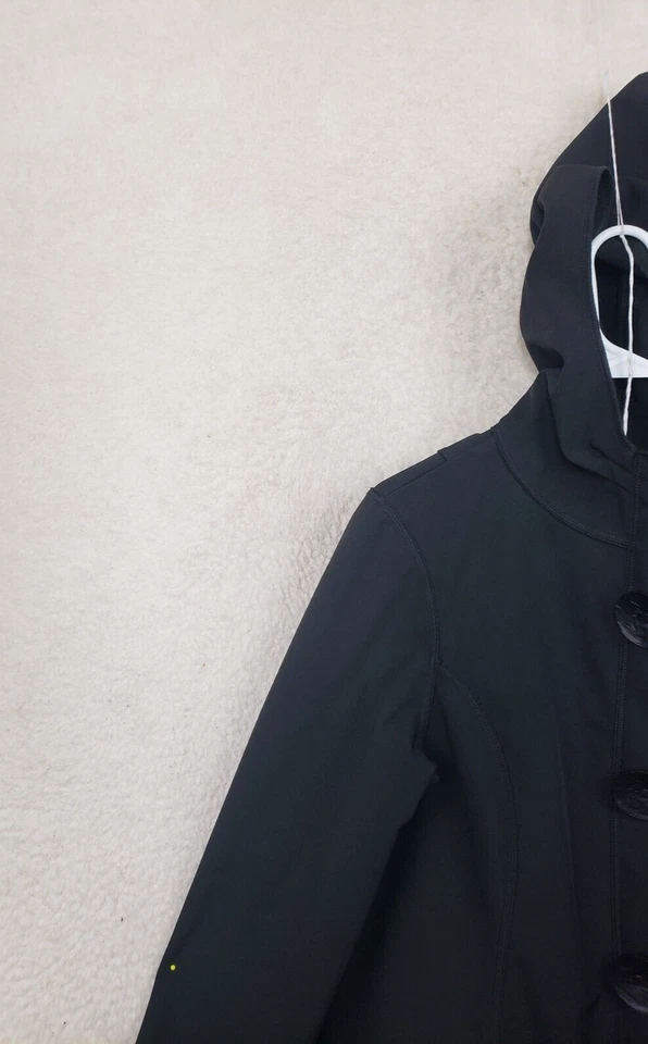 Chaqueta Cameloen Mujer Pequeña Negra Poliéster B Manga Larga Con Capucha Abrigo Largo Guisante Foto 2 de 4