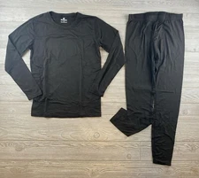 HEROBIKER Mens Thermal Underwear Base Layer Set Black Size Large NWOT