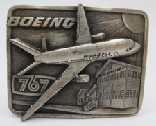 BELT BUCKLE BOEING 767 Airplane Jet Vintage 1982 Siskiyou buckle made in the USA
