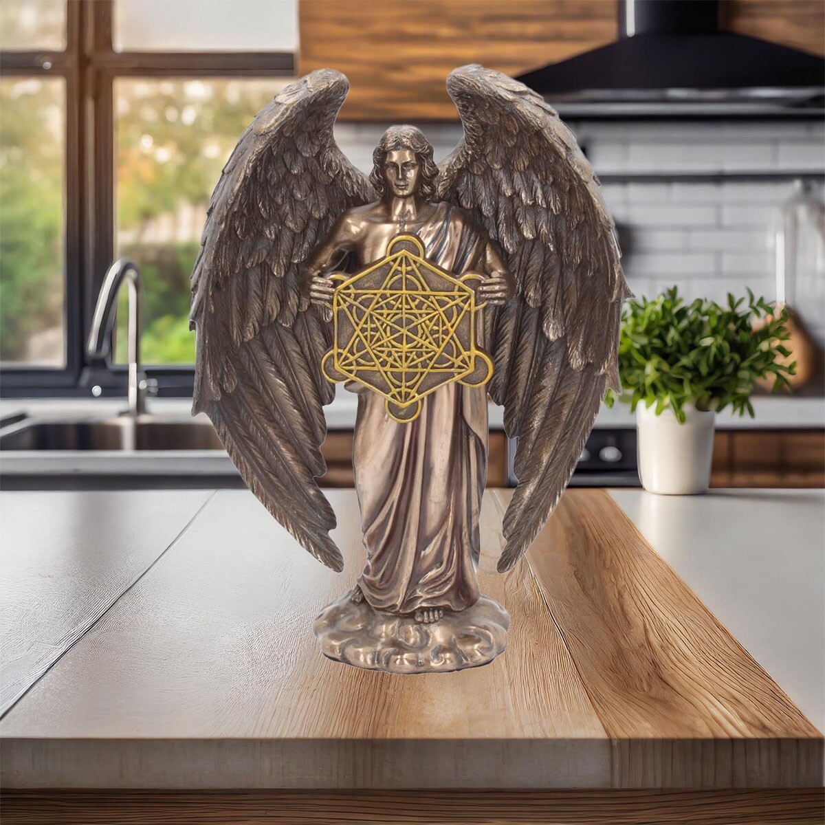 Metatron Archangel Bronze Effect Figurine Religious Nemisis Now New & Boxed 26cm