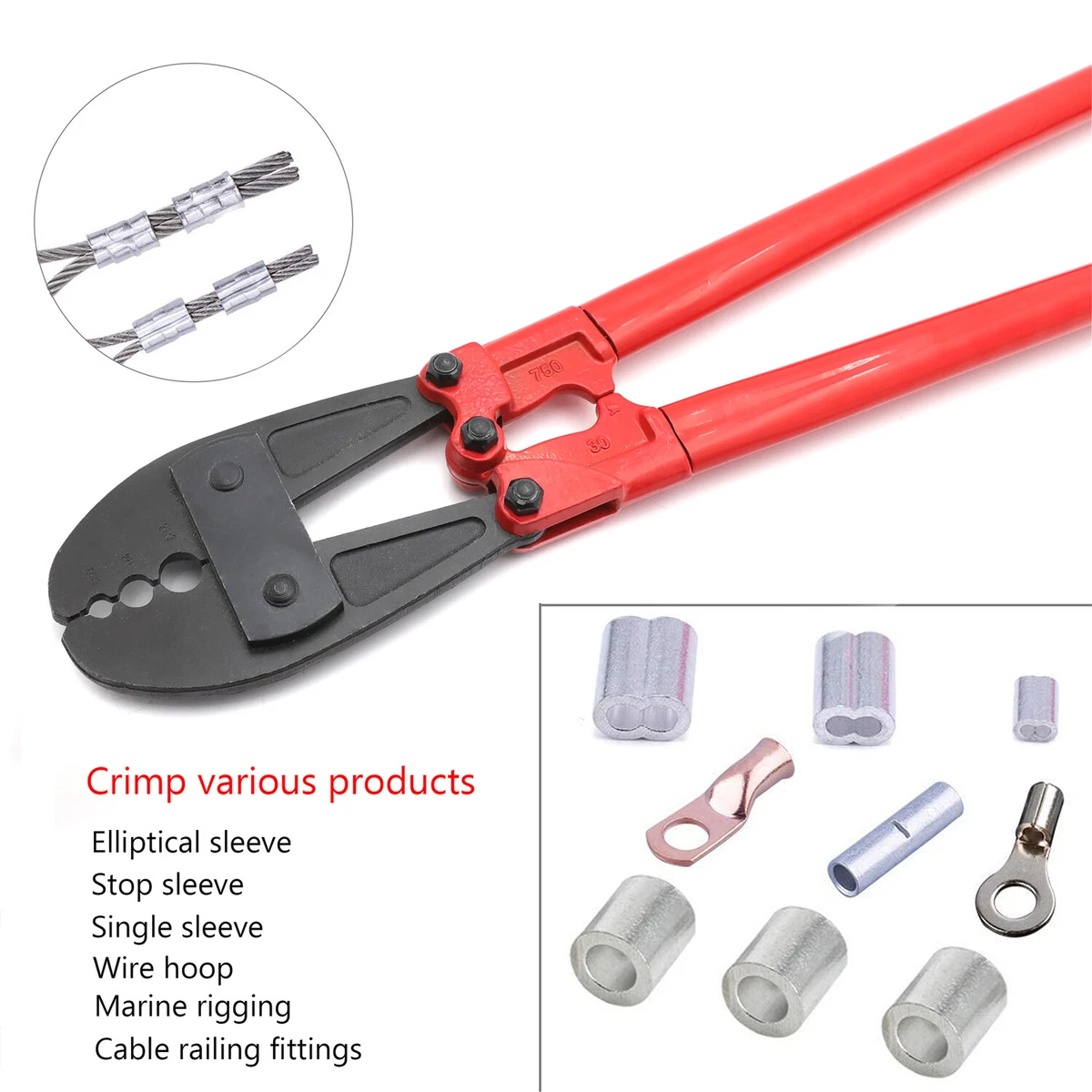 30 Swaging Tool, 5/32 1/4 5/16 Hand Swager Crimper for Wire Rope and  Cable