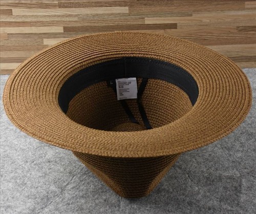 54-64CM Fedora Sun Hat Crushable Straw Panama Style Sun Hat Summer Hat Ventilate - Picture 3 of 15