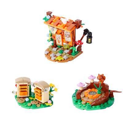 MOC Medieval Notice Board Tree Stump Bee House Building Blocks Set Bricks Toys