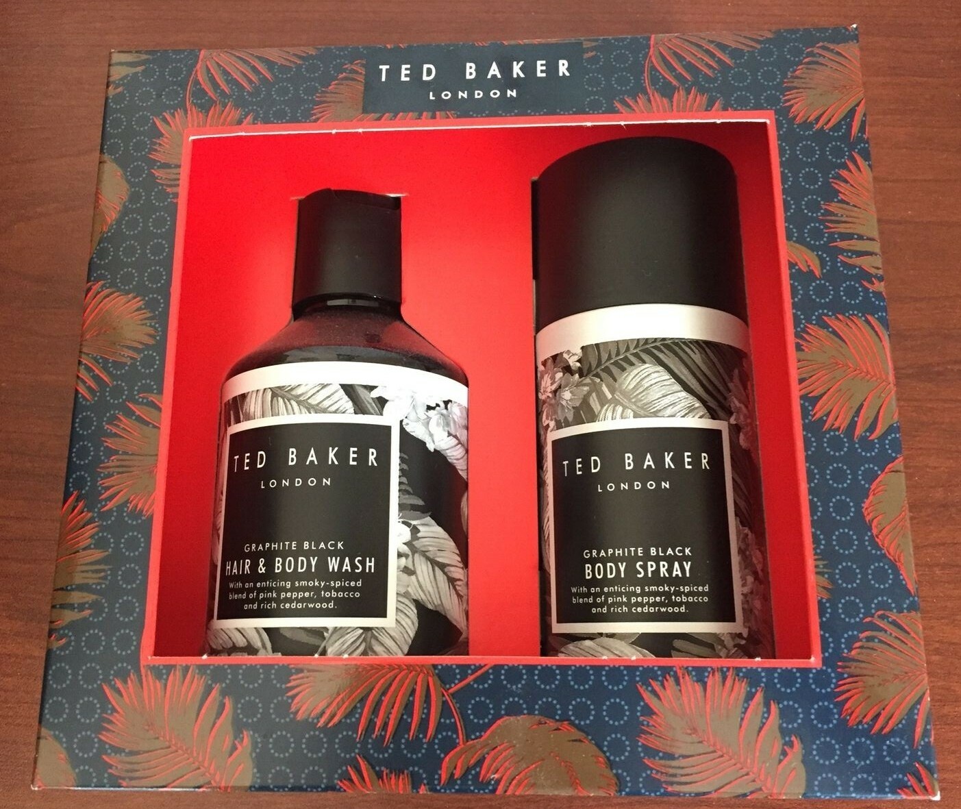 Ted Baker Graphite Black Body Spray and Wash Gift Set for Men (2574640