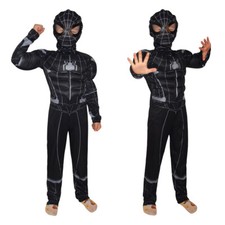 Spider-Man Party Kids Black Jumpsuit Uniform Halloween Cosplay Costume