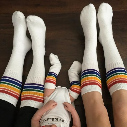 Pride Socks Unisex Rainbow Knee High Tube Socks Fearless - Picture 4 of 5