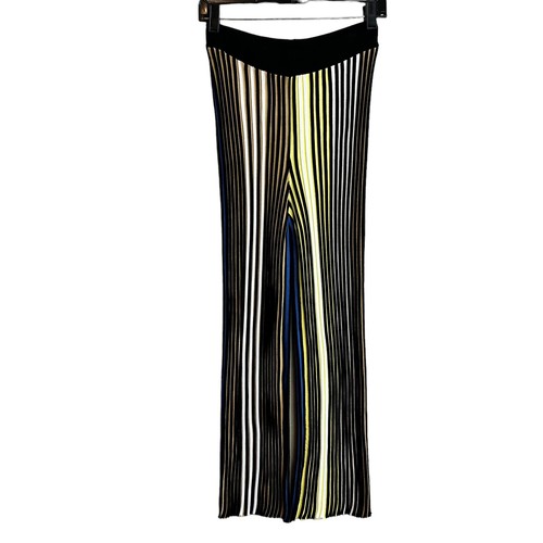 kenzo knit pants womens XS multicolor pleated trousers cropped striped flared