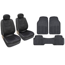 Bdk Buckets Mats Black Pu Leather Bucket Seat Covers Black 3 Piece Pvc Mats