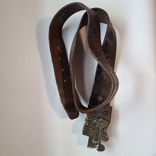 International Harvester IH THE NEW NUMBER ONE" Leather Brass Belt Buckle Tractor