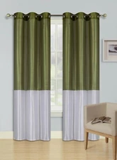 1 SET  FAUX SILKY GROMMET WINDOW CURTAIN SEMISHEER PANEL DRAPE (HEIDI) 84" L