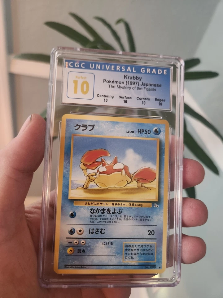 (POP 8) CGC 10 PERFECT Pokemon Krabby 098 Mystery of the Fossils Japanese Card - Image 2 of 4