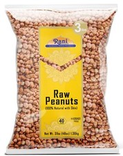 Rani Peanuts, Raw Whole With Skin uncooked, unsalted 3lbs 48oz 1.36kg Bulk