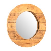 "Runder Wandspiegel \"Rondo\" | Massivholz, 50Cm | Holzspiegel, Flurspiegel"