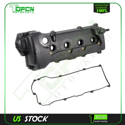Replacement Valve Cover With Gasket For 2000-2002 Nissan Sentra 1.8L - Black Plastic