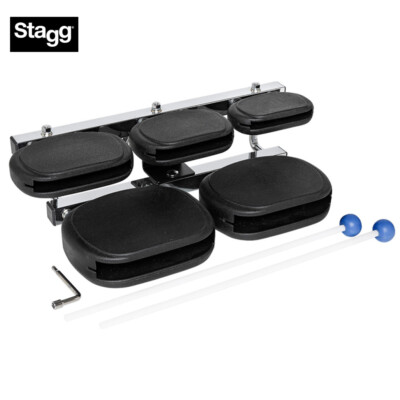 Stagg Synthetic 5-pc Temple Block Set w/ Adjustable Clamp and Mallets WB-SET 5 S