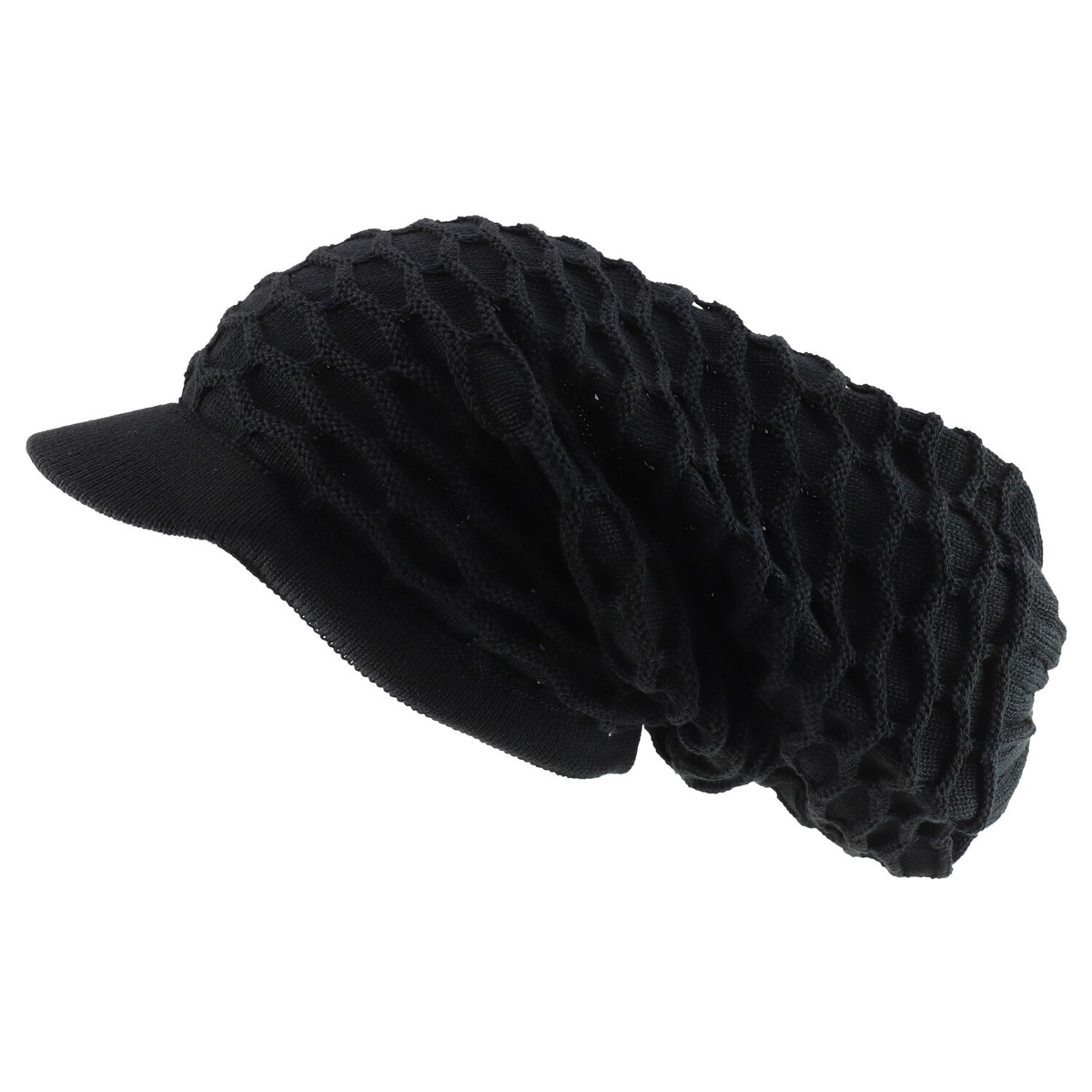 Rasta RGY Dreadlock Reggae Cotton Oversize Long Beanie Visor Cap