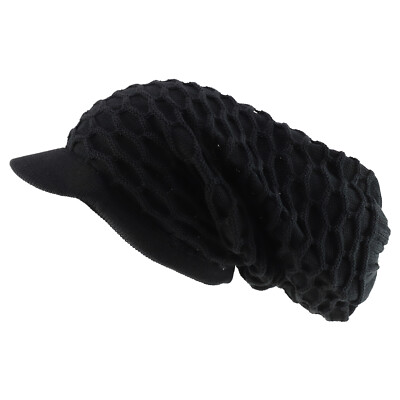 Rasta RGY Dreadlock Reggae Cotton Oversize Long Beanie Visor Cap - FREE SHIPPING