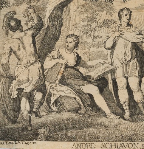 BRENNER (*1708) nach SCHIAVONE (*1510), Ruhm des antiken Dichters, KSt. - Picture 3 of 4
